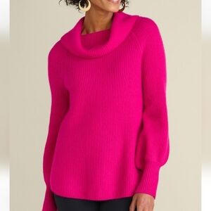 Soft Surroundings Calanthe Cashmere Pullover Pink Sweater, Style 2DQ01, Size M